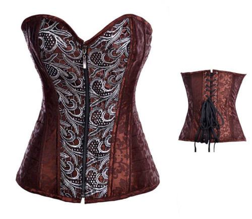Front Zip Sexy Corset with G-string L4230