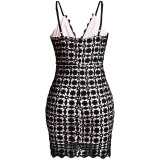 Hollow Out Lace Slim Sling Dress