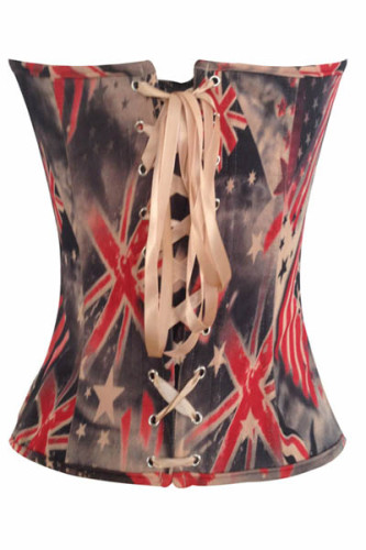 Flag Print Sexy Corset L4259-3