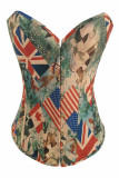 Flag Print Sexy Corset L4259-1