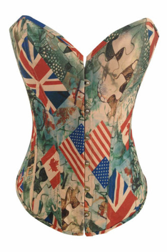 Flag Print Sexy Corset L4259-1