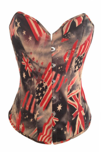 Flag Print Sexy Corset L4259-3