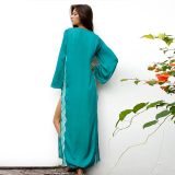 Side Split Embroidered Loose Beach Dress