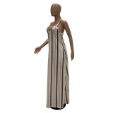 Spaghetti Strap Multi Color Maxi Dress