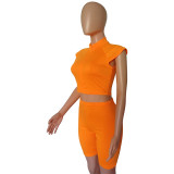 Sleeveless Solid Color Two Piece Sets