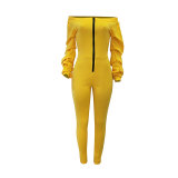 Slash Neck Thickened Space Sleeve Jumpsuit