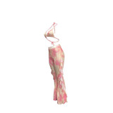 Casual Printed Mesh Two-piece Set with Panties