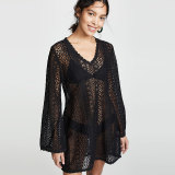Long Sleeve Lace Cover Up Dress