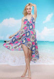 Cheerful Floral Beach Cover-up Rhodo L3750-3
