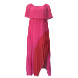 Casual Chiffon Splicing Lined Maxi Dress