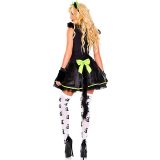 Black and Green Furry Cat Dress Costume