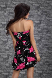 Hot Sale Plus Size Clubwear Red Flower L2506-1