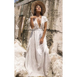 To The Moon Beach Dress In White