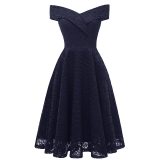 V-Neck Sleeveless Lace A-Line Cocktail Dress