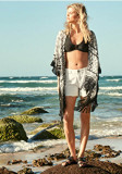 Black Tassel Chiffon Beach Cardigan