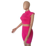 Sleeveless Solid Color Two Piece Sets