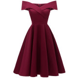 Women's Off Shoulder Sleeveless Cocktail Party Dress