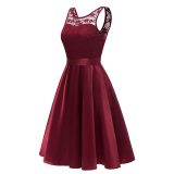 Lace Sleeveless Dovetail Bridesmaid Dress With Bow