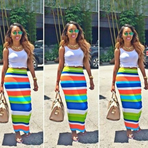 Two Piece outfits Striped Dress L28073