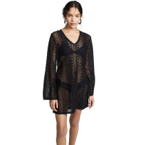Long Sleeve Lace Cover Up Dress
