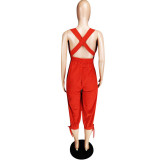 Casual Halter V-neck Straps Jumpsuit