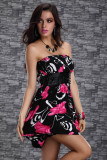Hot Sale Plus Size Clubwear Red Flower L2506-1