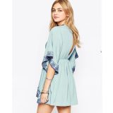 New Stock V-Neck Short Sleeve Slip Beach Dress