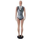 Snake Hood Monokini Shorts Set