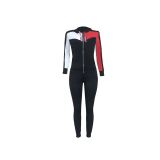 Casual Stitching Hooded Sports Two-piece Set