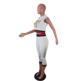 Casual Ribbon Hot Stamping Two Piece Set
