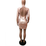 Expose Sequin Dress - Rose Gold