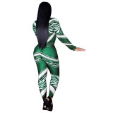 Casual Stitching Printed Sports Two Piece Outfits