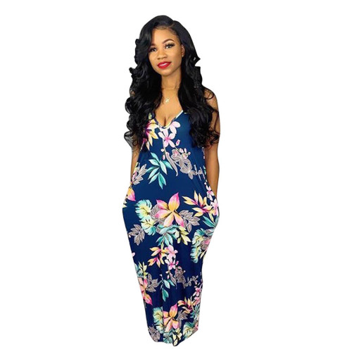 Spaghetti Strap Multi Color Maxi Dress