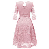 Women's Elegant Bridesmaid Floral Lace Dresses
