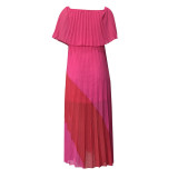 Casual Chiffon Splicing Lined Maxi Dress