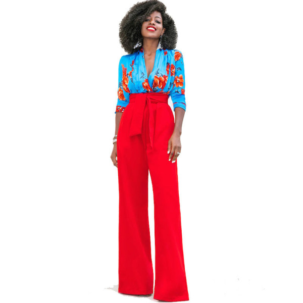 Womens Black Pants With Bow Wide Leg