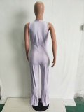 Round Neck Sleeveless Vest Jumpsuit