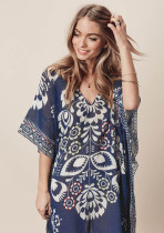 Printed Cocoon Kimono Beach Coverup