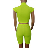 Sleeveless Solid Color Two Piece Sets