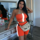 Sexy Reflective Striped Two Piece Outfits