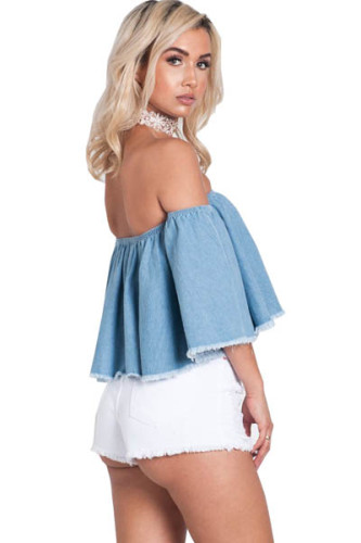 Denim White Shorts L569