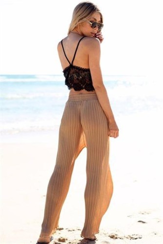 Kahaki Pleat Chiffon Pants L38304