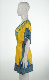 African Print Yellow Dashiki Women Dress
