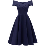 Women's Off Shoulder Sleeveless Cocktail Party Dress
