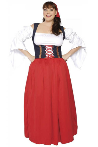 Plus Size German Beer Girl Wench Costume P1102