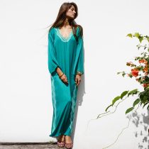 Side Split Embroidered Loose Beach Dress