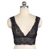 Solid Lace Floral Sexy Vest Lingerie