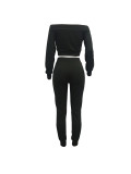 Fashion Off Shoulder Crop Top And Pants