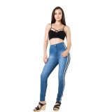 Bleach Wash Side Stripe High Quality Jeans