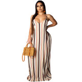 Spaghetti Strap Multi Color Maxi Dress